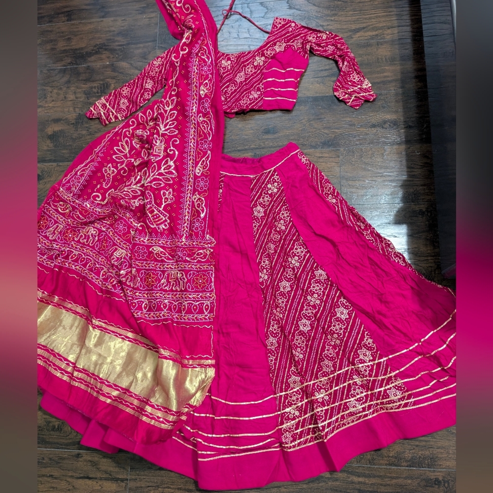 Beautiful Pink and Gold Indian Lehenga Choli
